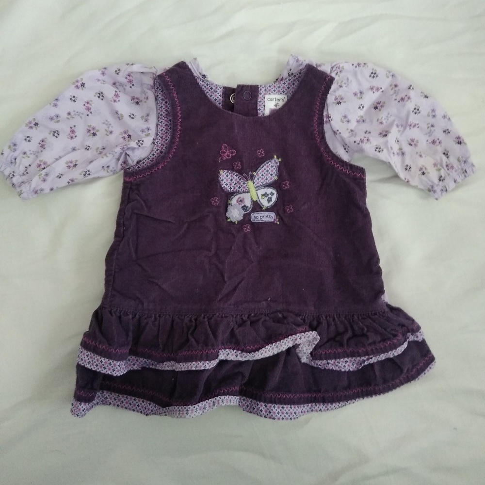 Carter's baby girl purple corduroy dress